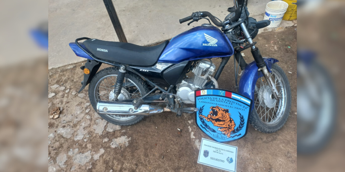 Coronda: Policía secuestra motocicleta con numeración adulterada durante operativo