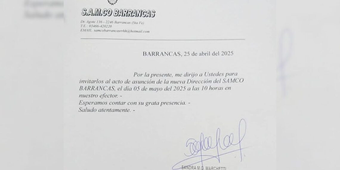 El SAMCo Barrancas anunció el acto de asunción de su nueva directora