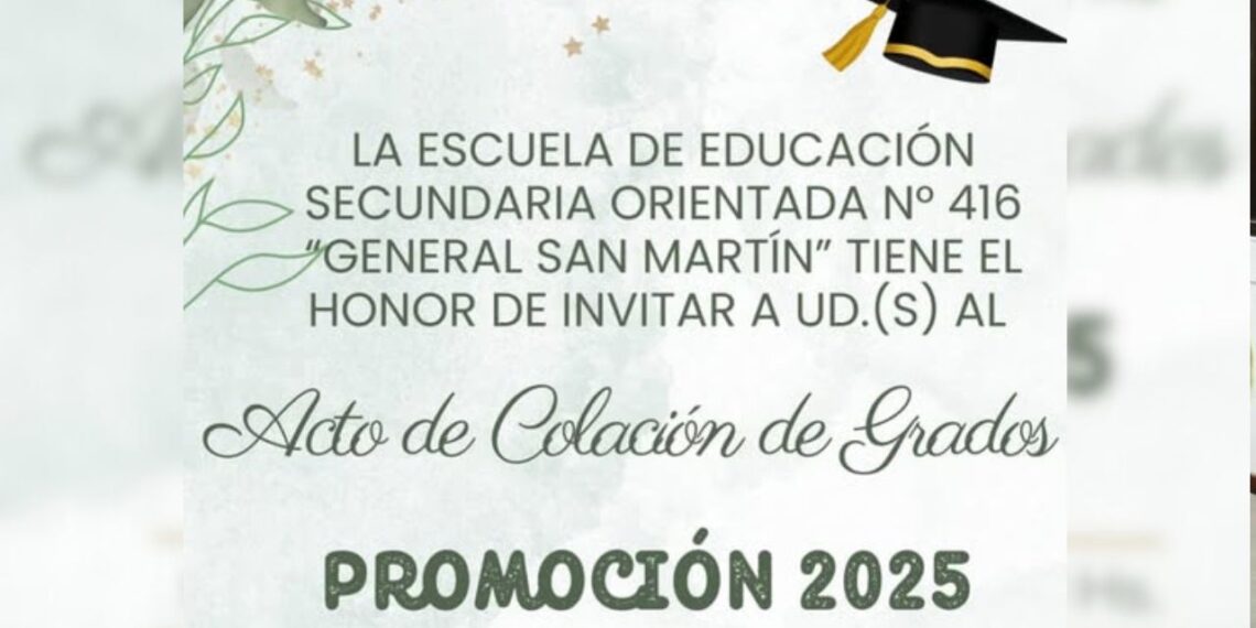 La EESO Nº 416 invita al Acto de Colación – Promoción 2025