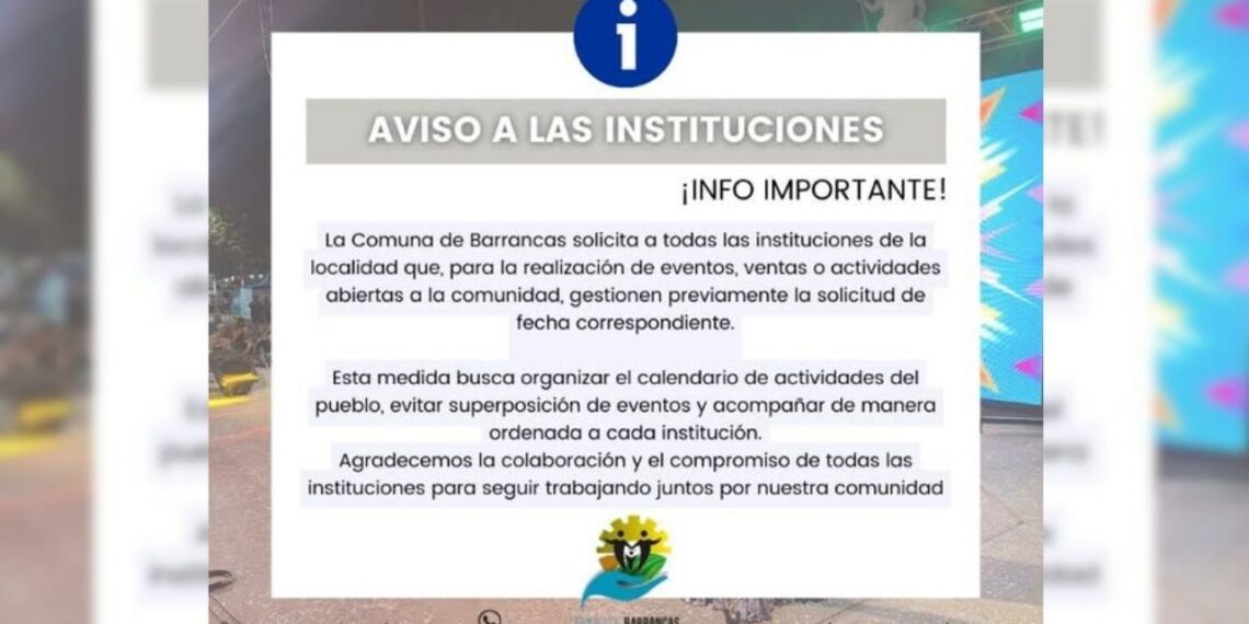 La Comuna de Barrancas realiza la coordinación del Calendario de Eventos y Actividades