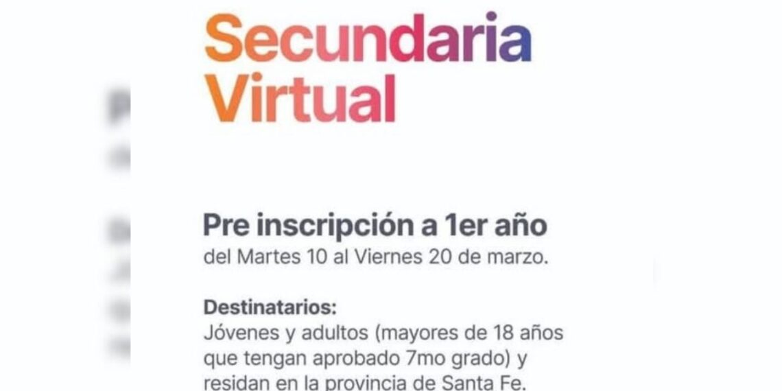 Abierta la preinscripción para la Secundaria Virtual en la provincia de Santa Fe