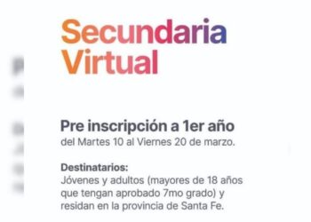 Abierta la preinscripción para la Secundaria Virtual en la provincia de Santa Fe