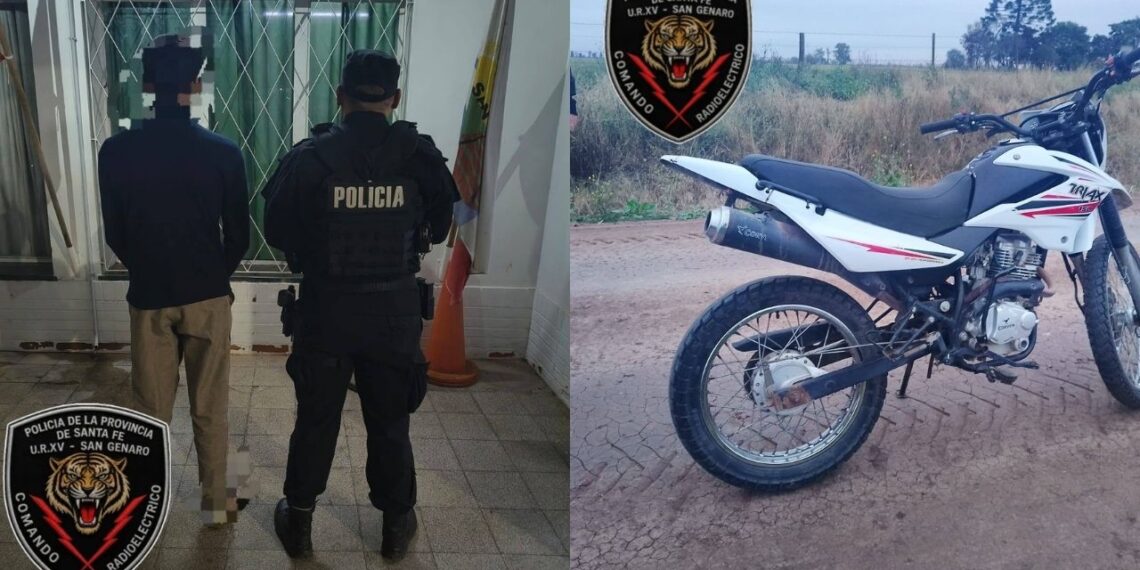 San Genaro: Aprehenden a un joven y secuestran una motocicleta con numeración adulterada
